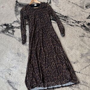 Joie Brown Leopard Long Sleeve Dress